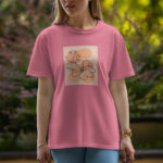 Two Flowers - Half Sleeve T-Shirt For Women
