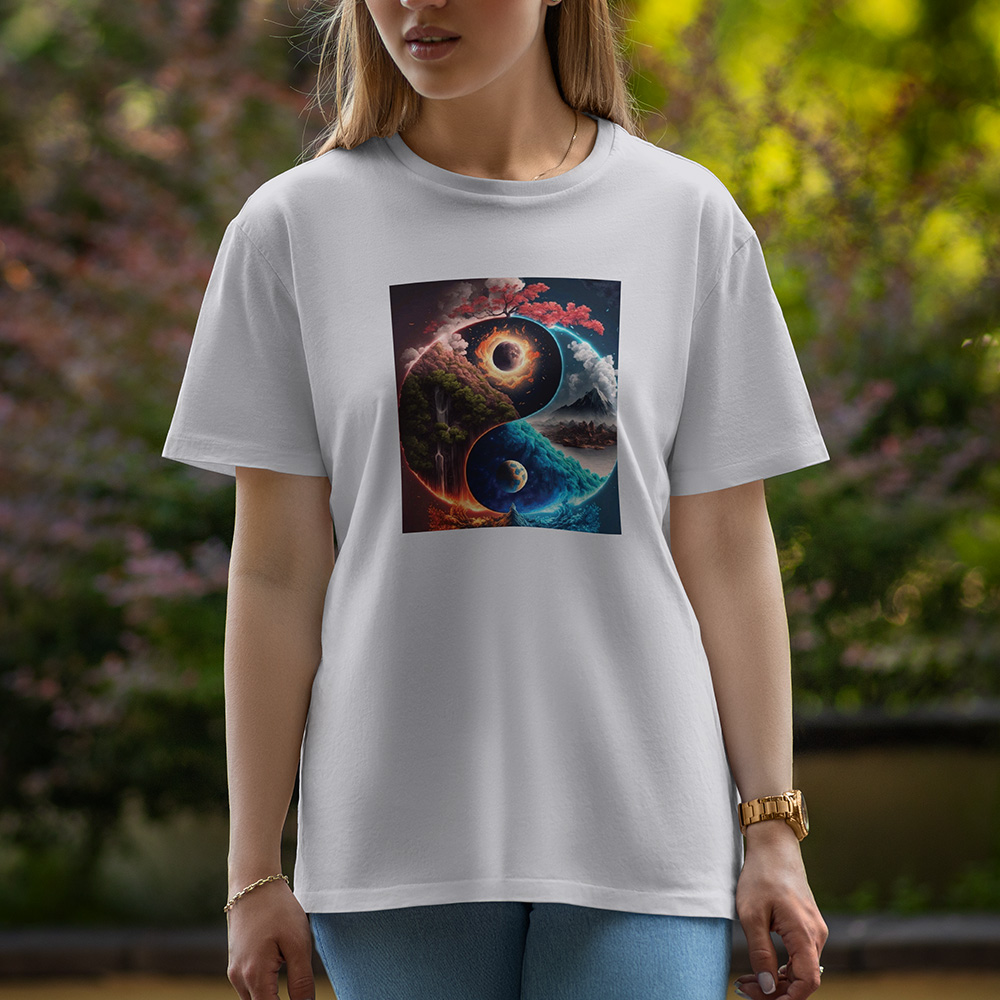 3D Tree And Mountain - Half Sleeve T-Shirt For Women
