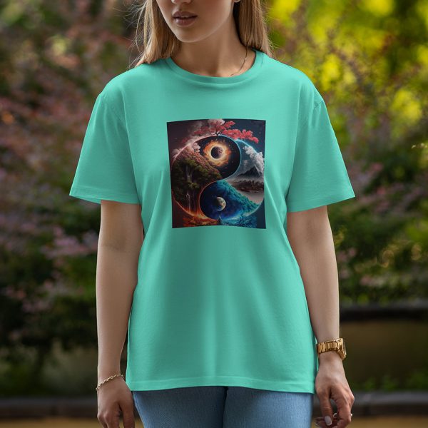 3D Tree And Mountain - Half Sleeve T-Shirt For Women