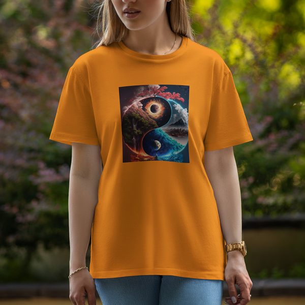 3D Tree And Mountain - Half Sleeve T-Shirt For Women