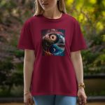 3D Tree And Mountain - Half Sleeve T-Shirt For Women