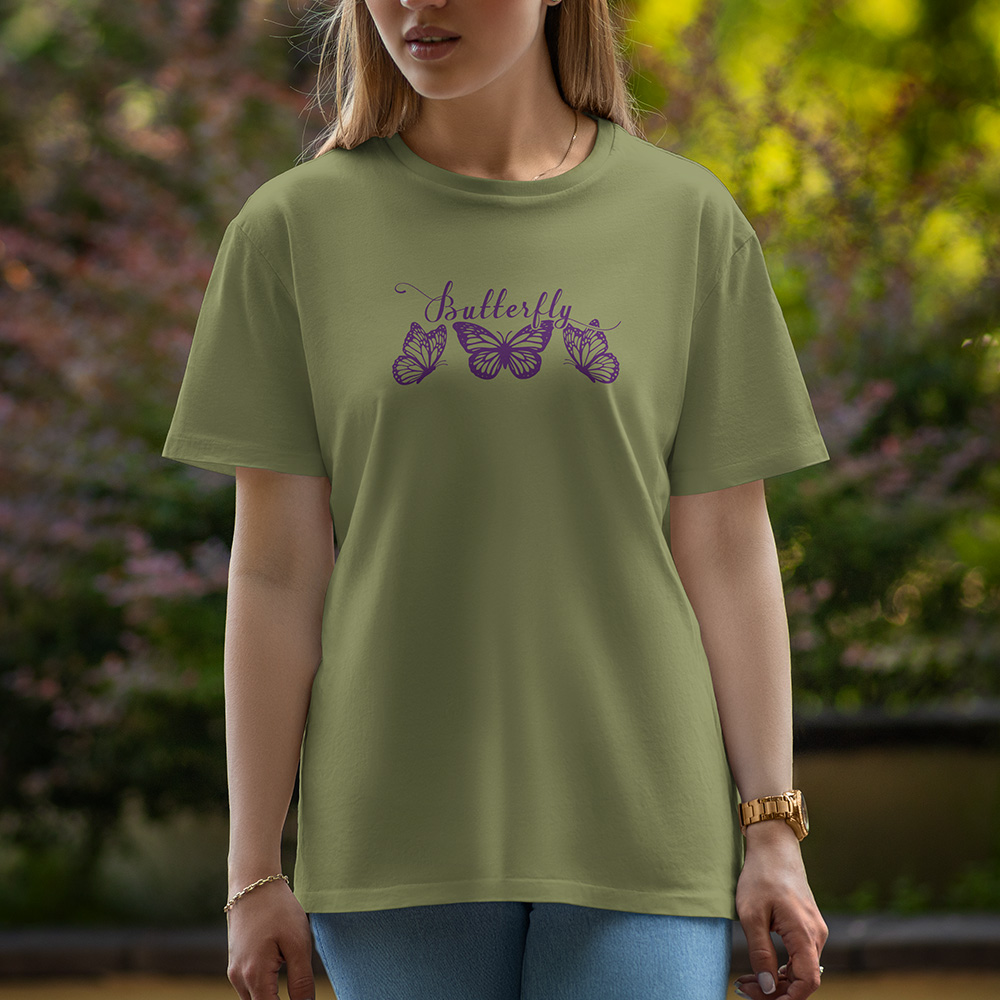 Butterfly - Half Sleeve T-Shirt For Women