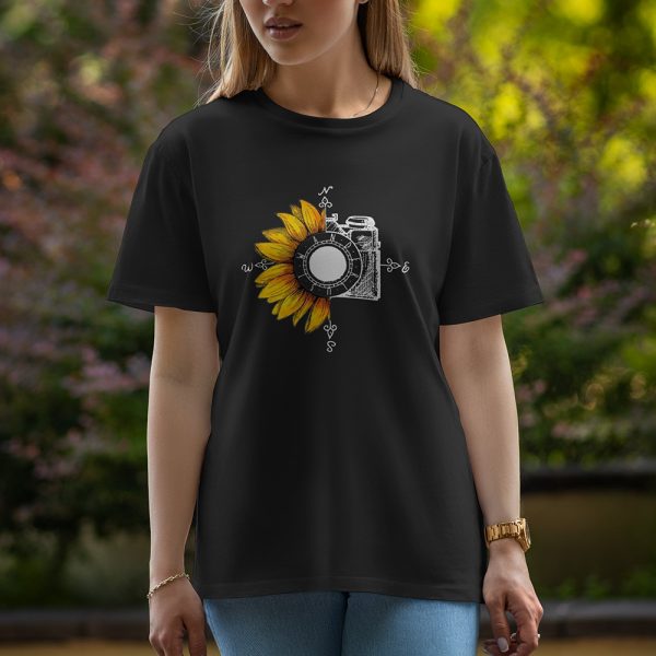 Flower Camera - Half Sleeve T-Shirt For Women