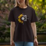 Flower Camera - Half Sleeve T-Shirt For Women