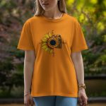 Flower Camera - Half Sleeve T-Shirt For Women