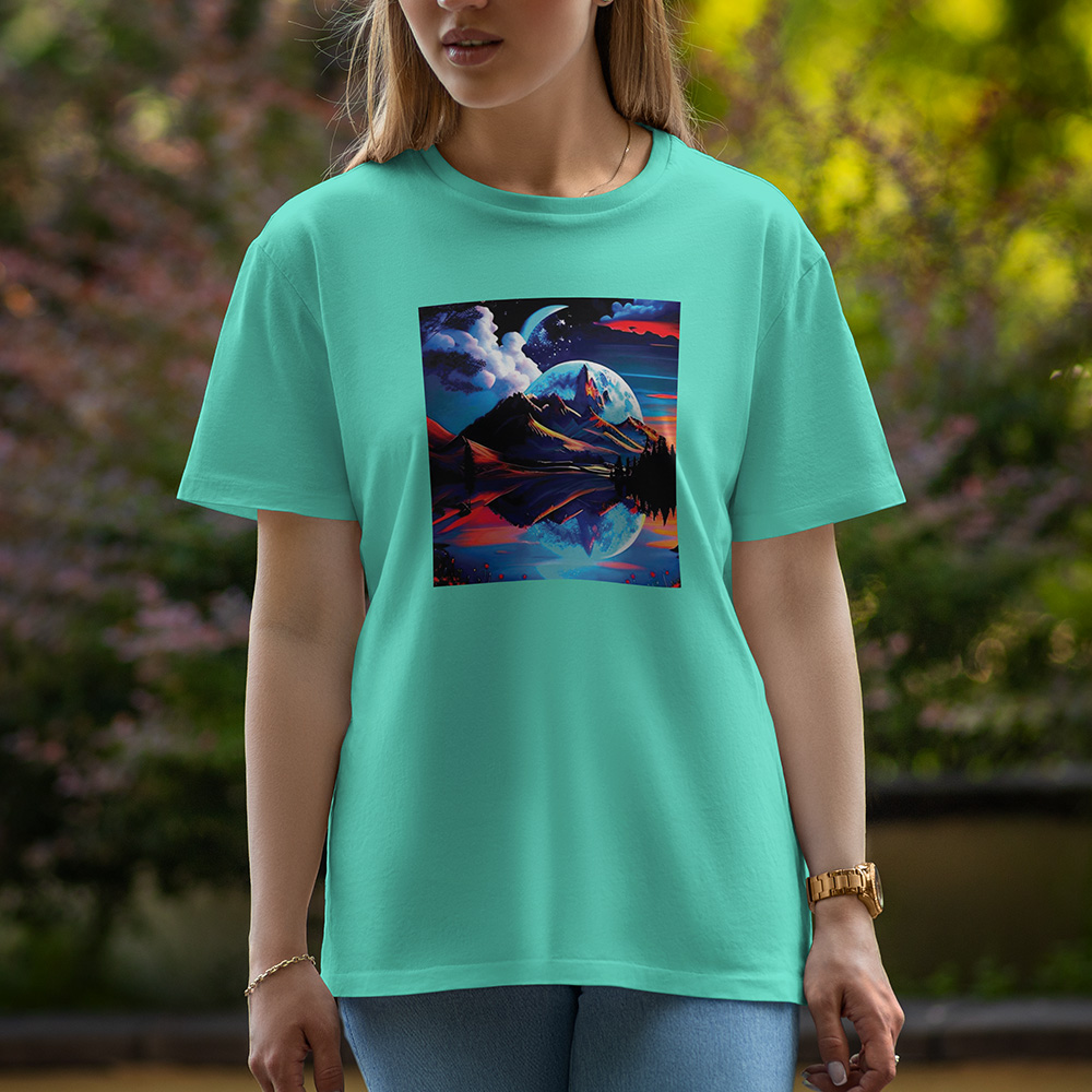 Mountain - Half Sleeve T-Shirt For Women