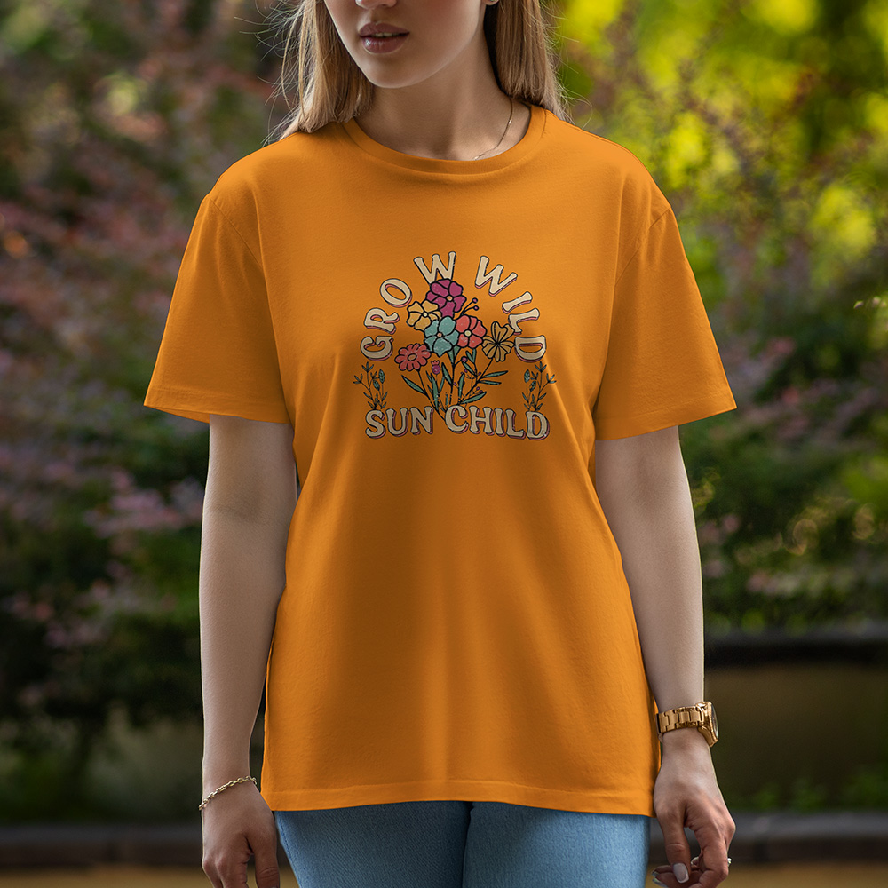 Grow Wild Sun Child - Half Sleeve T-Shirt For Women