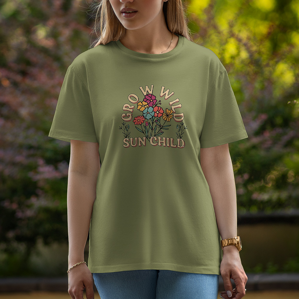 Grow Wild Sun Child - Half Sleeve T-Shirt For Women