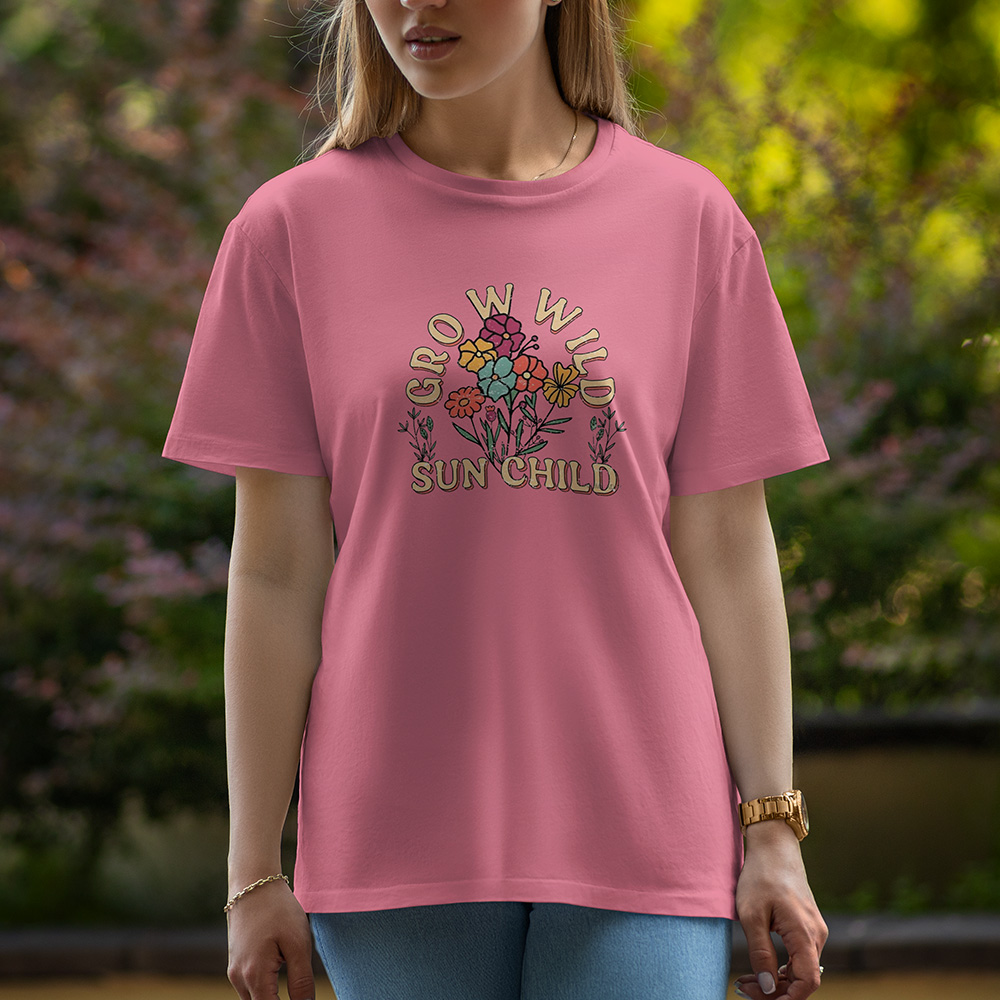Grow Wild Sun Child - Half Sleeve T-Shirt For Women