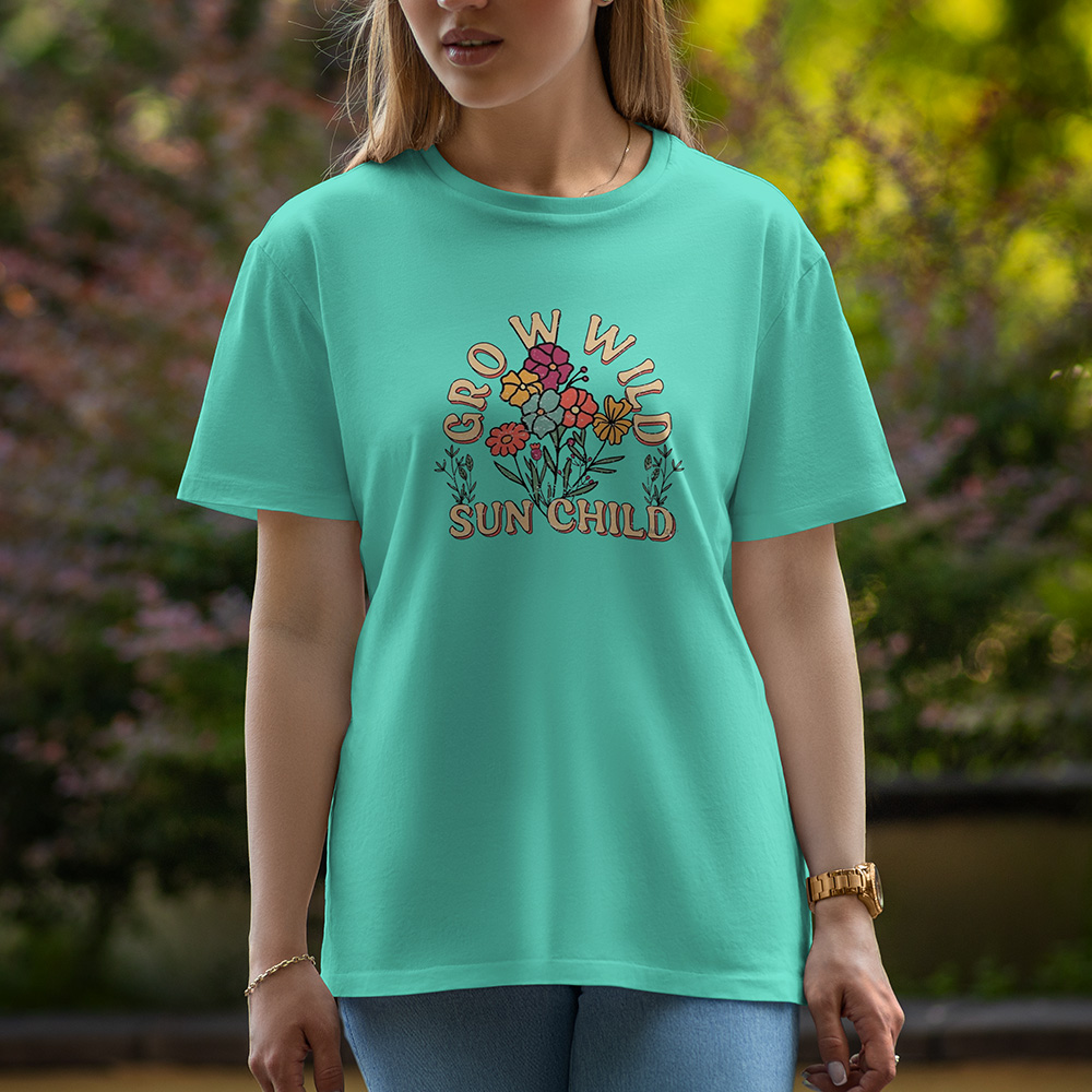 Grow Wild Sun Child - Half Sleeve T-Shirt For Women