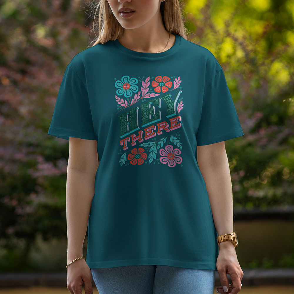 Hey there - Half Sleeve T-Shirt For Women