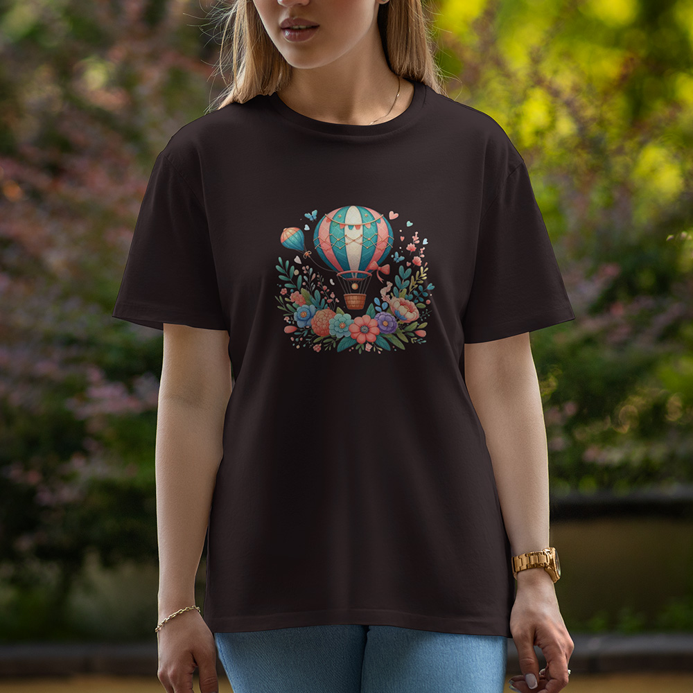 Hot Air Balloon - Half Sleeve T-Shirt For Women