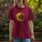 In A World full Of Roses Be A Sunflower - Half Sleeve T-Shirt For Women