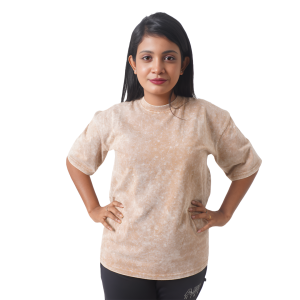 Beige - Classic Acid Wash Oversized T-Shirt