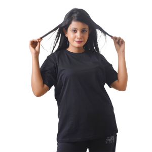Black Half Sleeve Solid T-Shirt