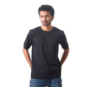 Black Solid T-Shirt Half Sleeve
