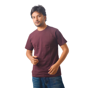 Coffee Solid T-Shirt Half Sleeve
