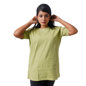 Olive Half Sleeve Solid T-Shirt