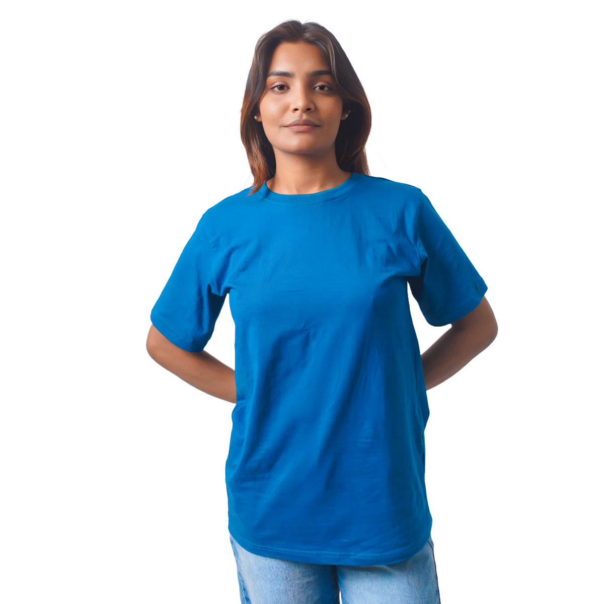 White Half Sleeve Solid T-Shirt