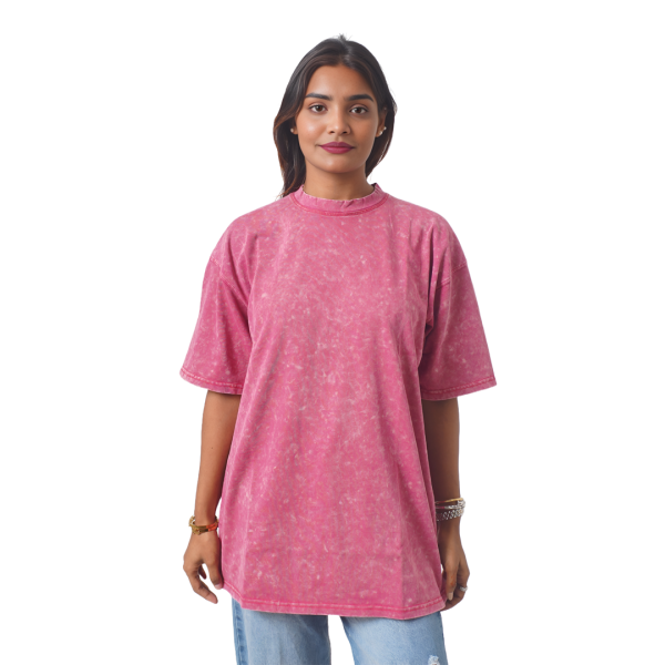 Beige - Classic Acid Wash Oversized T-Shirt