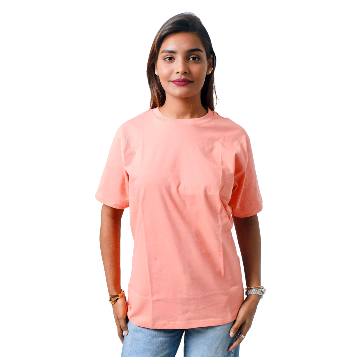 White Half Sleeve Solid T-Shirt