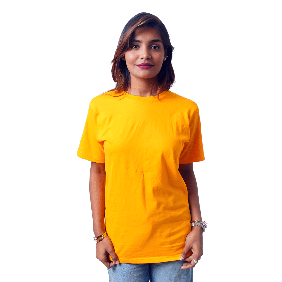 White Half Sleeve Solid T-Shirt