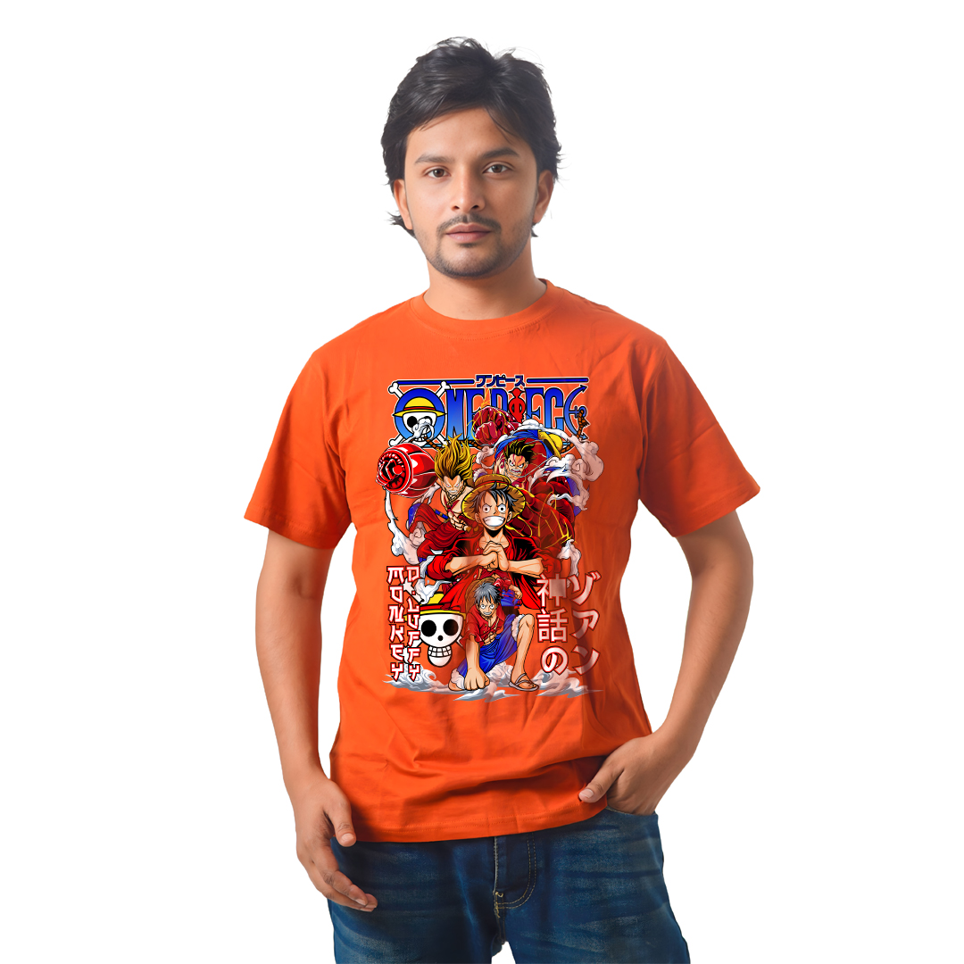 Monkey D Luffy Action Pose – Anime Premium Half Sleeve T-Shirt