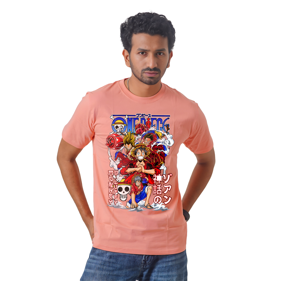 Monkey D Luffy Action Pose – Anime Premium Half Sleeve T-Shirt