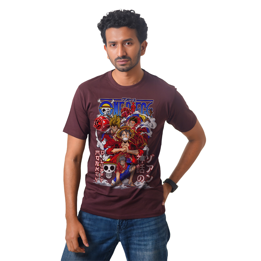 Monkey D Luffy Action Pose – Anime Premium Half Sleeve T-Shirt