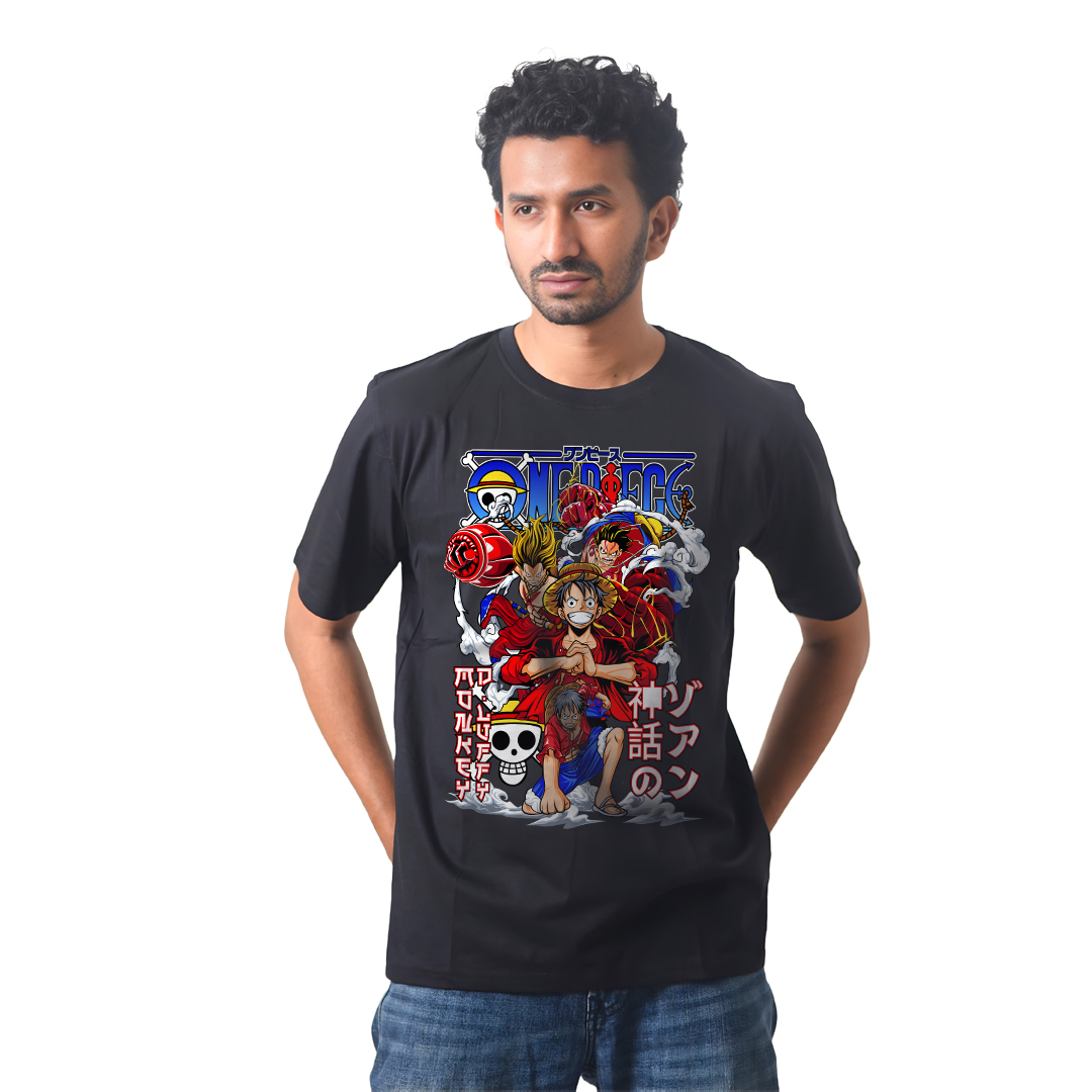 Monkey D Luffy Action Pose – Anime Premium Half Sleeve T-Shirt