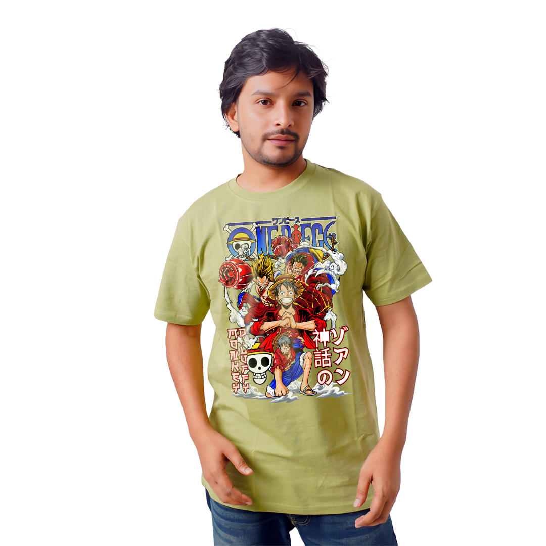 Monkey D Luffy Action Pose – Anime Premium Half Sleeve T-Shirt
