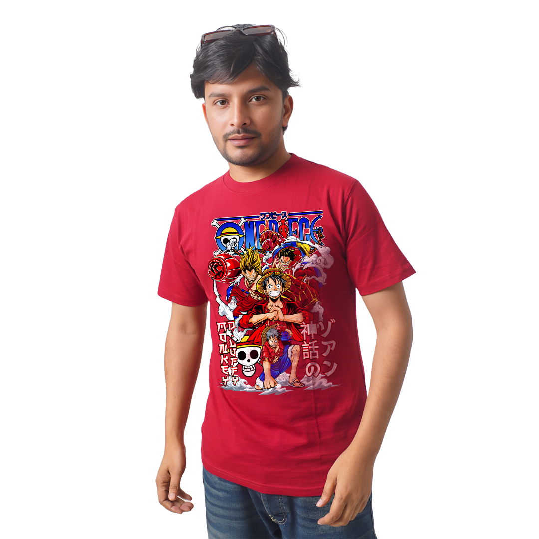 Monkey D Luffy Action Pose – Anime Premium Half Sleeve T-Shirt