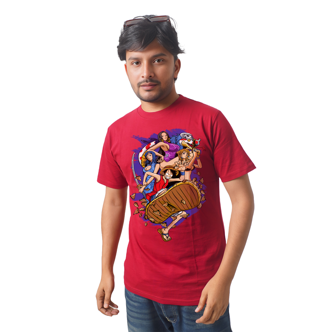 One Piece Luffy Action Pose – Anime Premium Half Sleeve T-Shirt