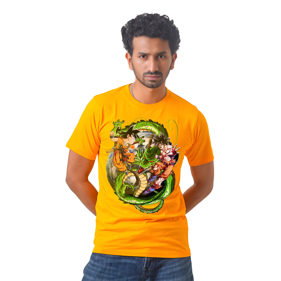 Dragon Ball With Super Saiyan Goku – Anime Premium Half Sleeve T-Shirt