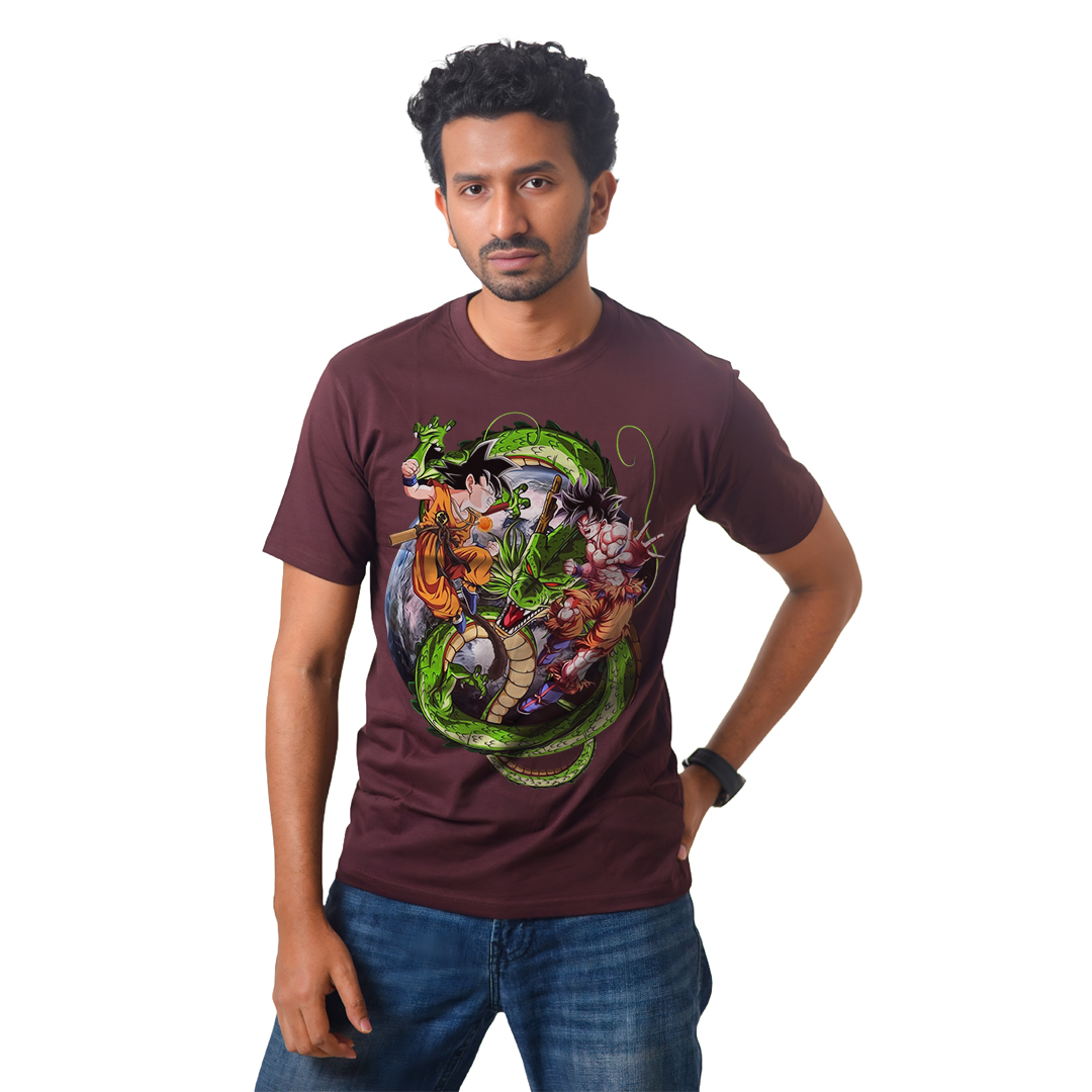 Dragon Ball With Super Saiyan Goku – Anime Premium Half Sleeve T-Shirt
