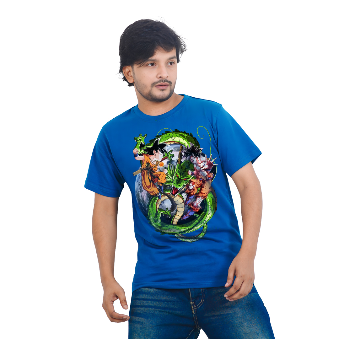 Dragon Ball With Super Saiyan Goku – Anime Premium Half Sleeve T-Shirt