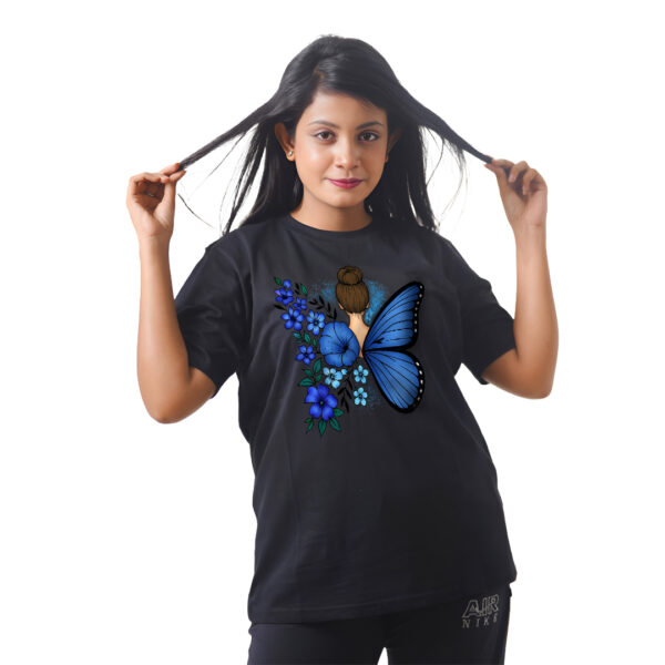 Butterfly With Girl Women’s Tees T-Shirts