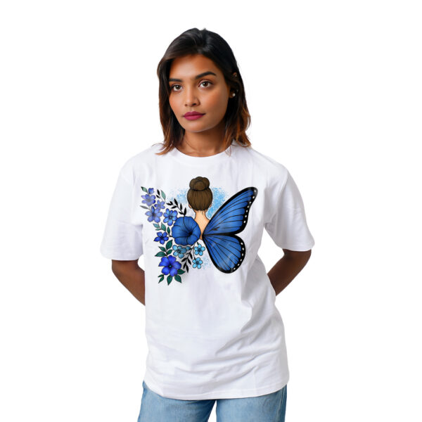 Butterfly With Girl Women’s Tees T-Shirts