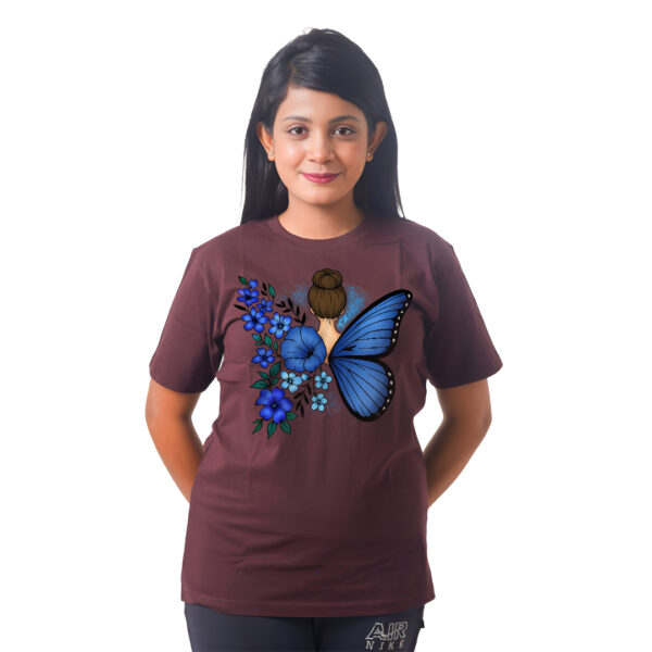 Butterfly With Girl Women’s Tees T-Shirts