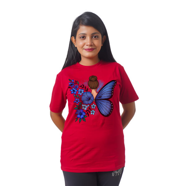 Butterfly With Girl Women’s Tees T-Shirts