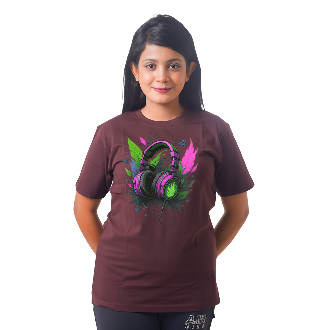 Color Ful Head Phones Women’s Tees T-Shirts
