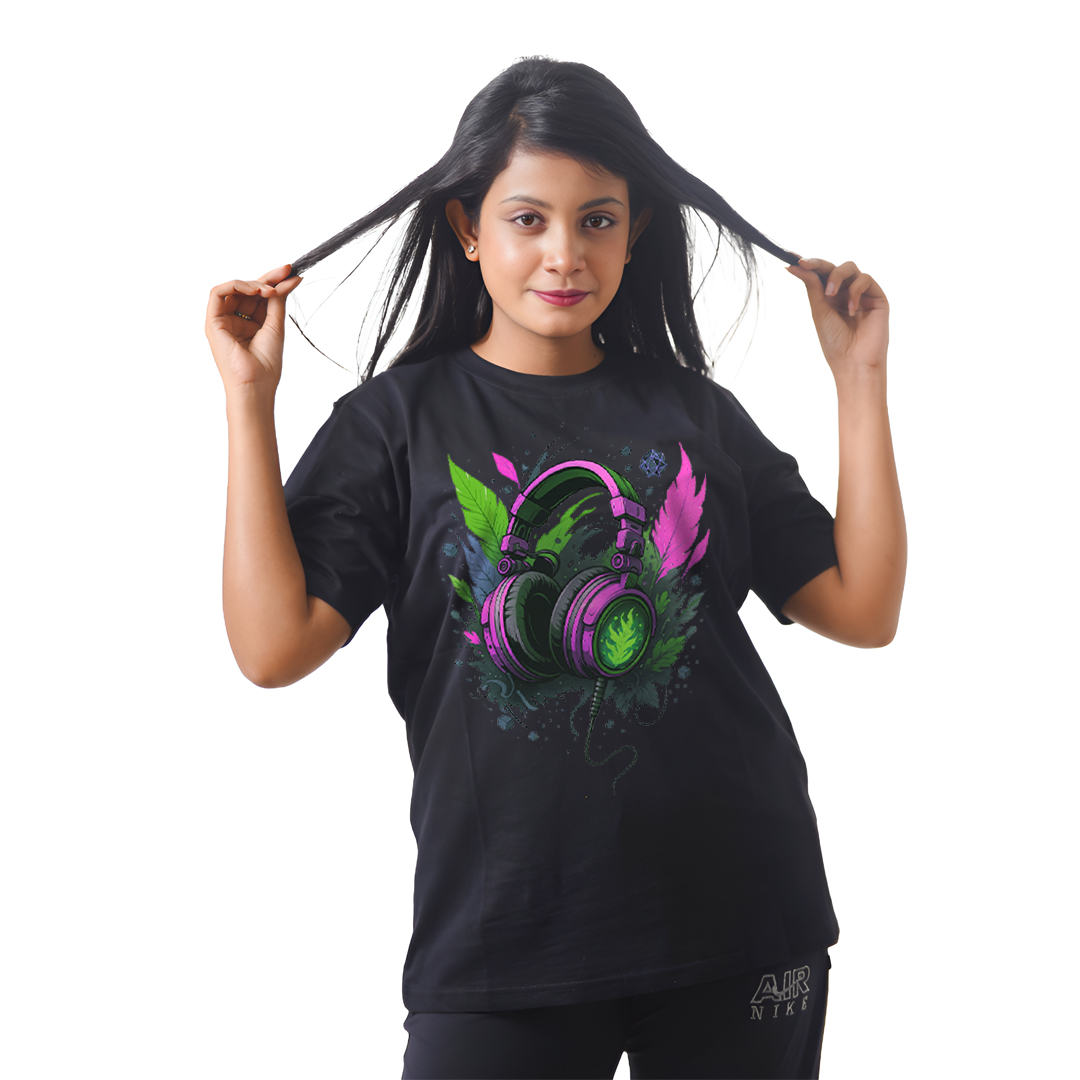 Color Ful Head Phones Women’s Tees T-Shirts