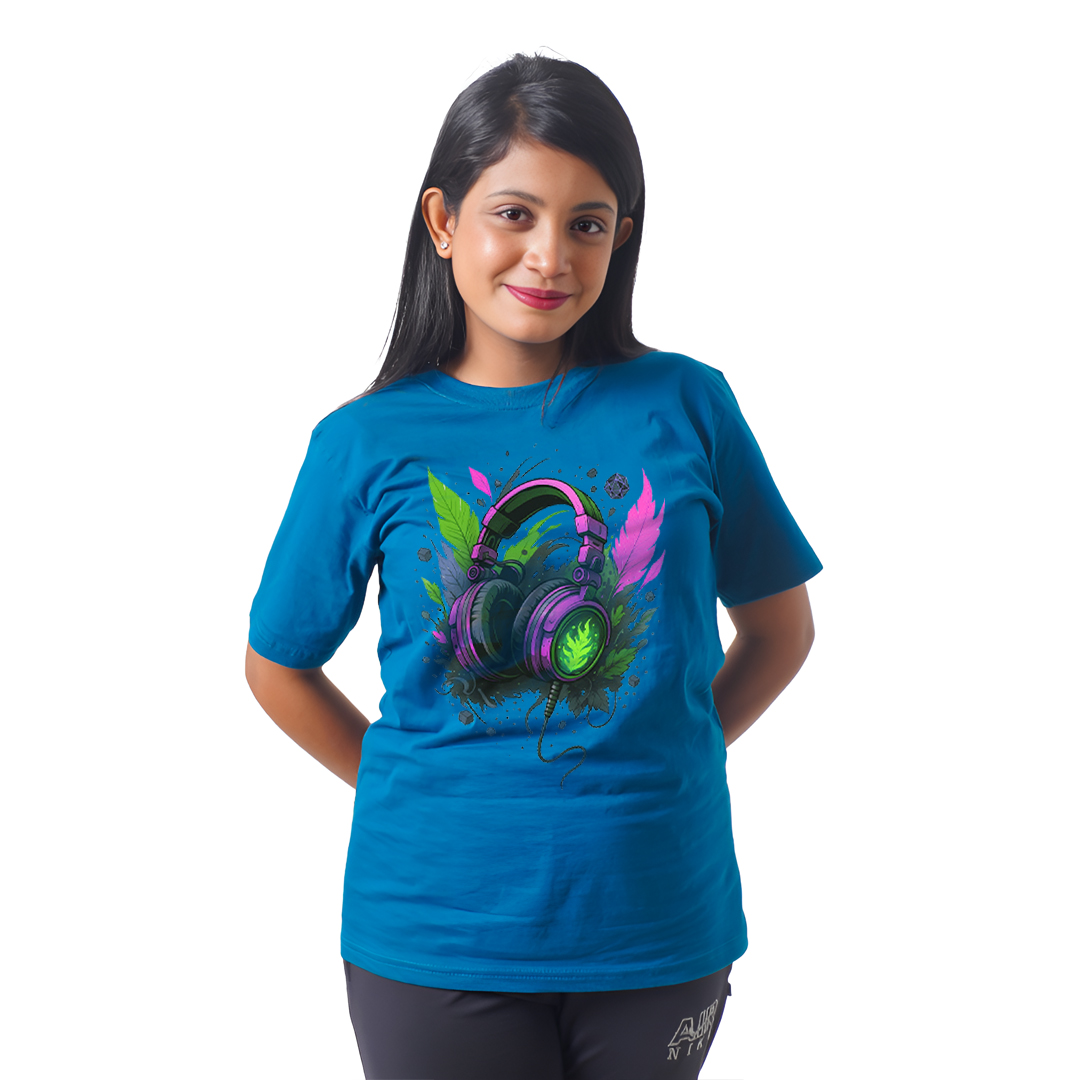 Color Ful Head Phones Women’s Tees T-Shirts