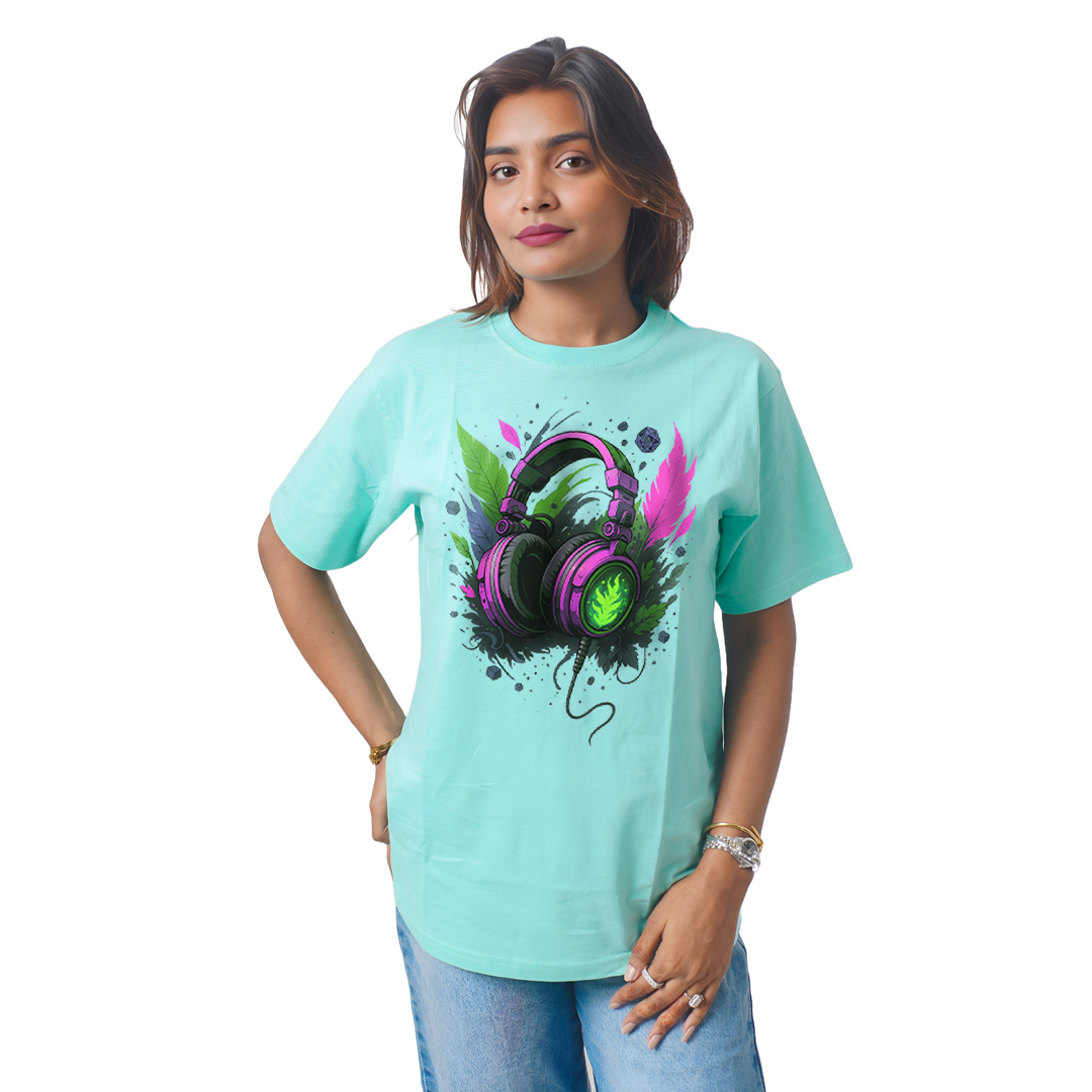 Color Ful Head Phones Women’s Tees T-Shirts