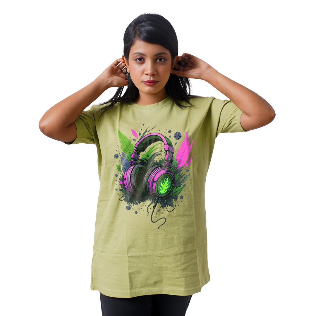 Color Ful Head Phones Women’s Tees T-Shirts