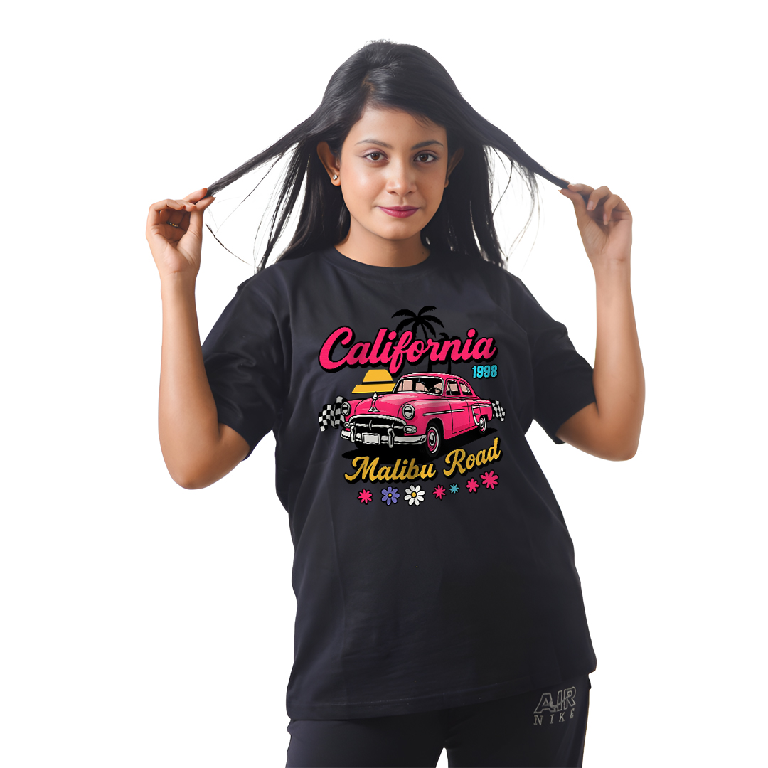 Pink Car Women’s Tees T-Shirts