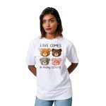 Four Panda Heads Women’s Tees T-Shirts
