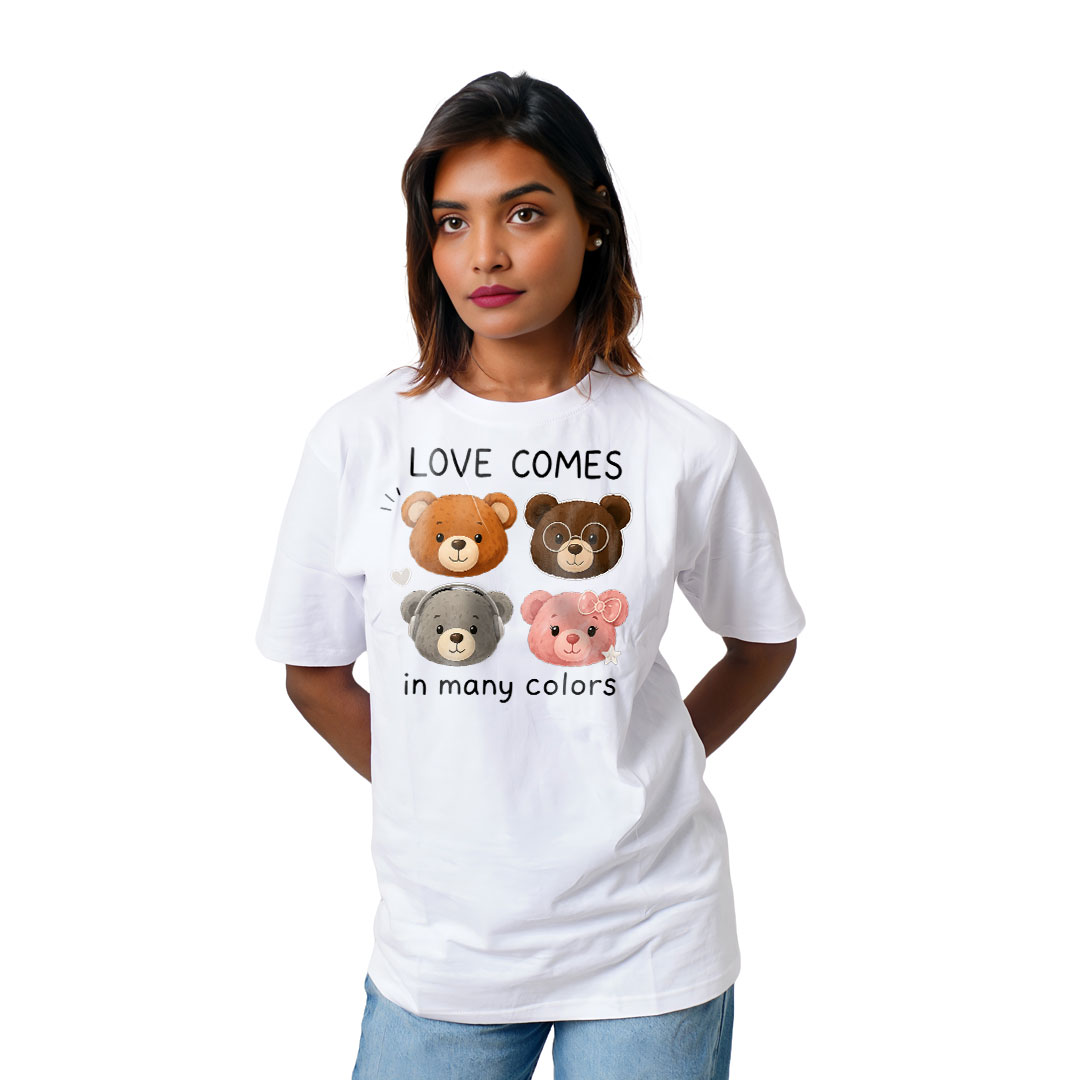 Four Panda Heads Women’s Tees T-Shirts