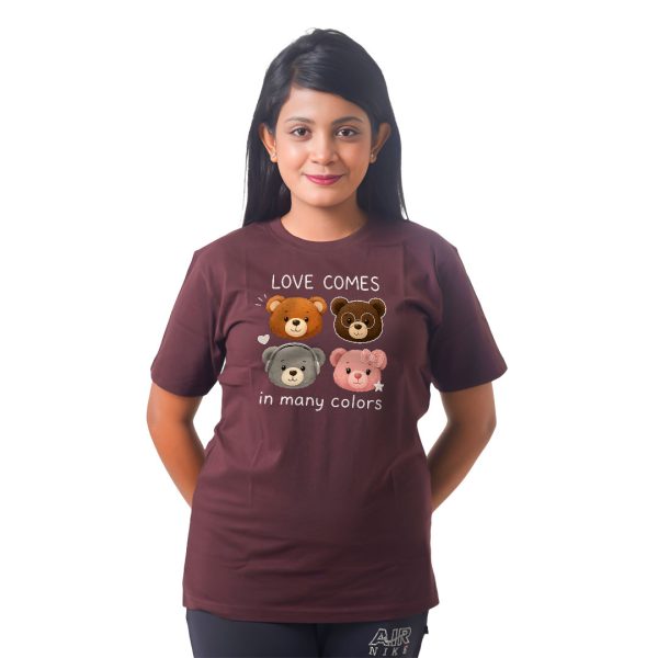 Four Panda Heads Women’s Tees T-Shirts