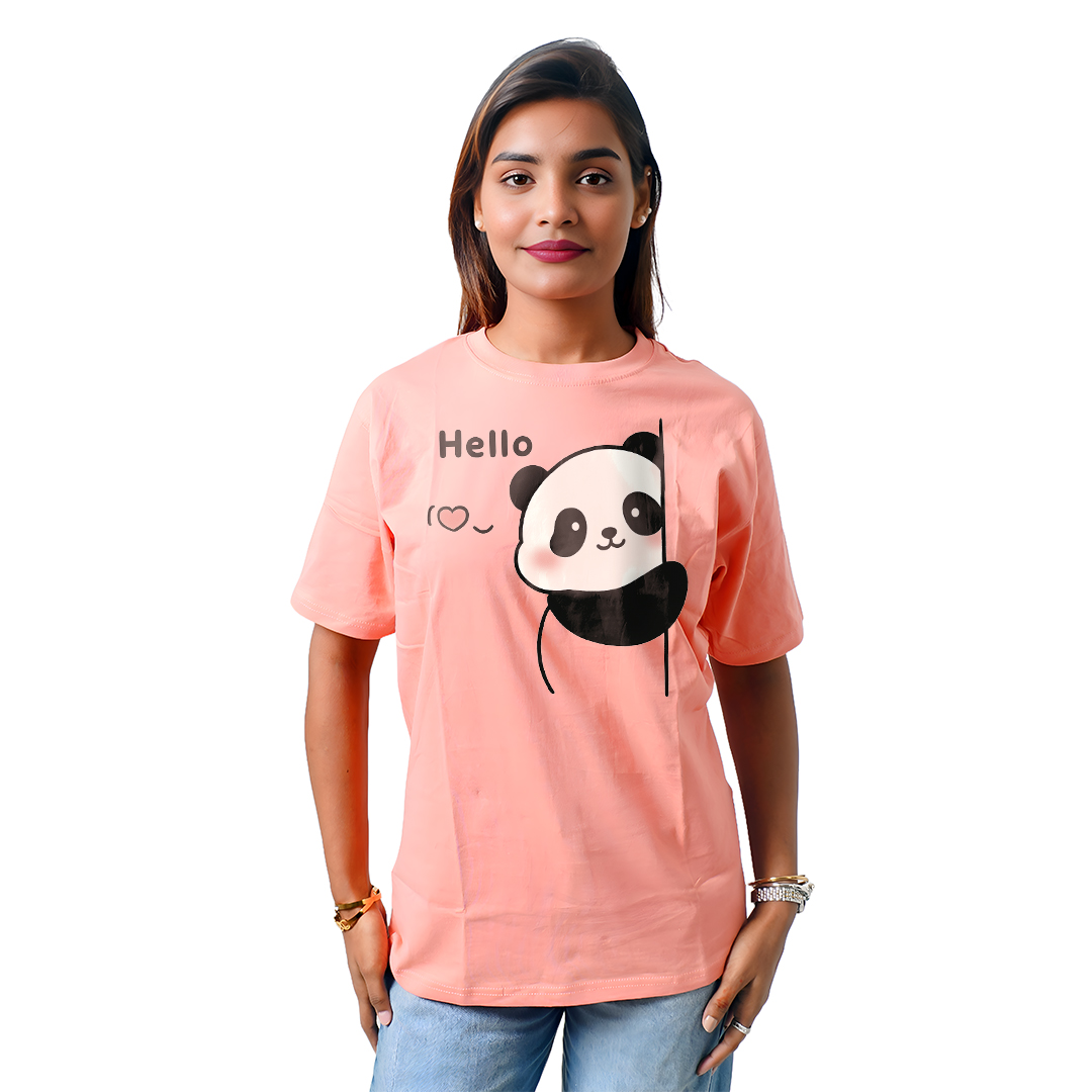 Pandda Hello Women’s Tees T-Shirts